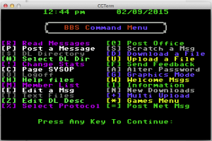BBS Command Main Menu